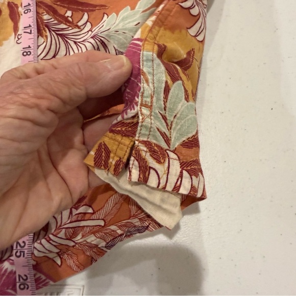 Aeropostale “The Resort Shirt” Orange/Gold Floral/Fauna Cotton Men’s Size Small - Picture 2 of 9